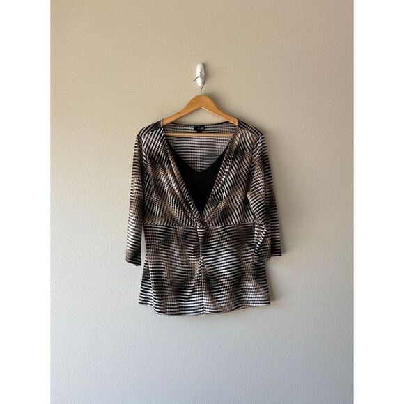 east 5th y2k trippy layered v-neck blouse - Picture 1 of 5